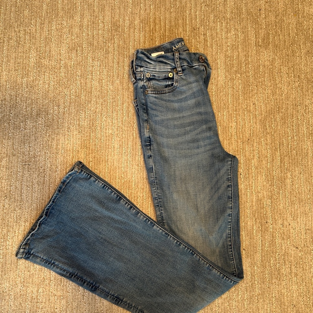 American eagle next level stretch curvy super high rise flare jeans